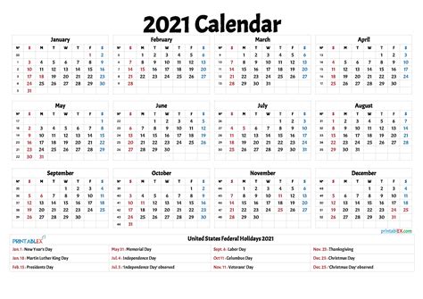 Free Printable 2021 Calendar With Holidays Pdf Philippines Free