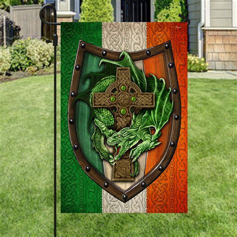 Flagwix American Flag Irish Flag Celtic Dragon Cross Bnl428f Garden