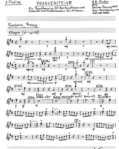Frankenstein Violin 1 Sheet Music By Heinz Karl Gruber Nkoda Free