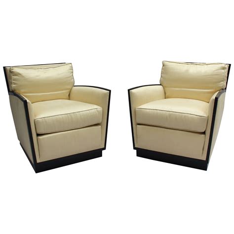 Pair Of French Art Deco Leather Club Chairs At 1stdibs