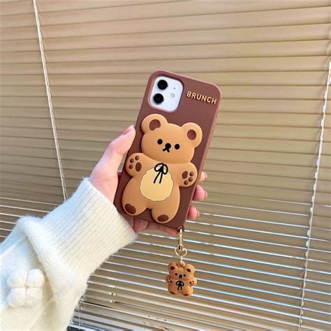 Cute Bear Phone Case Kawaii Cute Phone Case Iphone 1212 Etsy