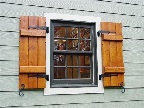 The first step begins by cutting the cedar boards into the desired size and dimensions. Exterior Wood Shutters | Decorative, Provide Privacy ...