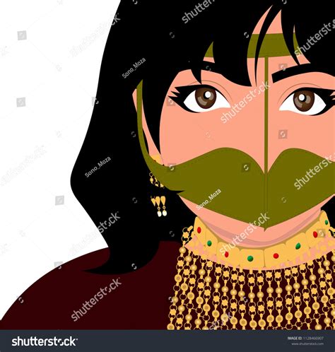 Emirate Woman Wearing Traditional Clothes Stock Vector Royalty Free