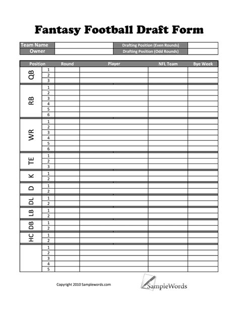 Fantasy Football Sign Up Sheet Fill Out And Sign Online Dochub