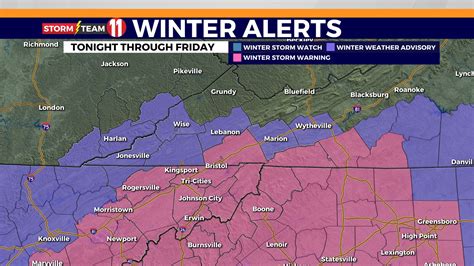 storm team 11 winter storm warnings issued tonight friday for tri cities and surrounding areas