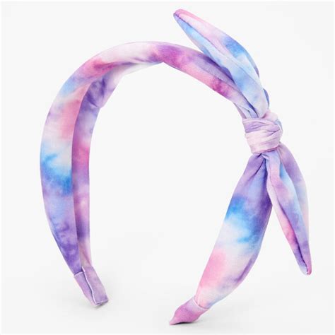 Blue Tie Dye Knotted Bow Headband Claires Us