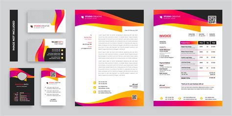 Colorful Modern Business Corporate Stationery Template Set 830190