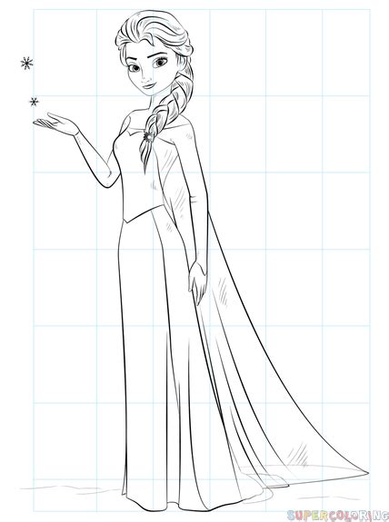 How To Draw Elsa From Frozen Step By Step Drawing Tutorials