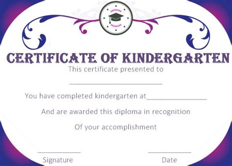 Graduation Free Printable Kindergarten Certificate Templates