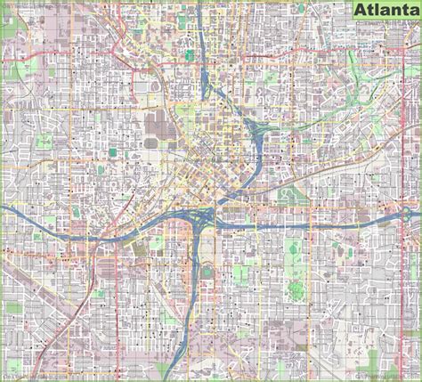 Atlanta Printable Tourist Map Free Tourist Maps