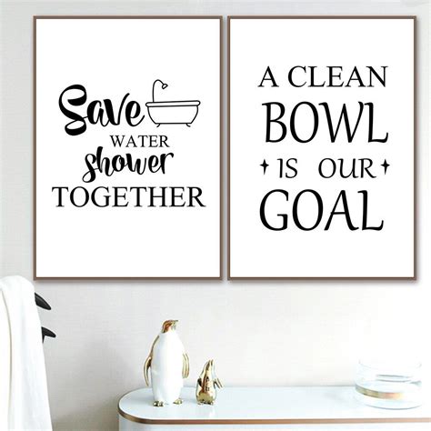 Choose your favorite funny bathroom paintings from 229 available designs. Funny Bathroom Signs Wall Art Canvas Painting Quotes ...