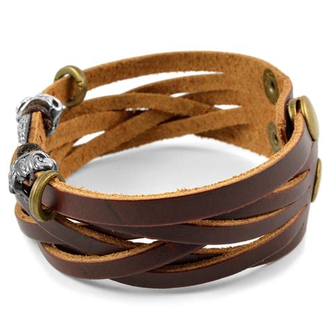 Designer Leather Wide Bracelets For Mens