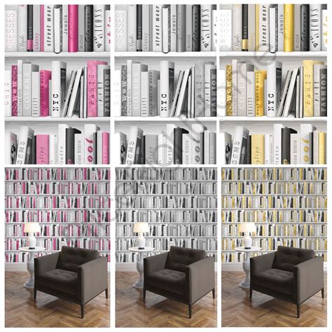 Plus it's super easy and inexpensive especially if you are using wrapping paper, fabric, or craft paper you already have on hand. FASHION LIBRARY BOOKCASE WALLPAPER PINK GOLD SILVER ...