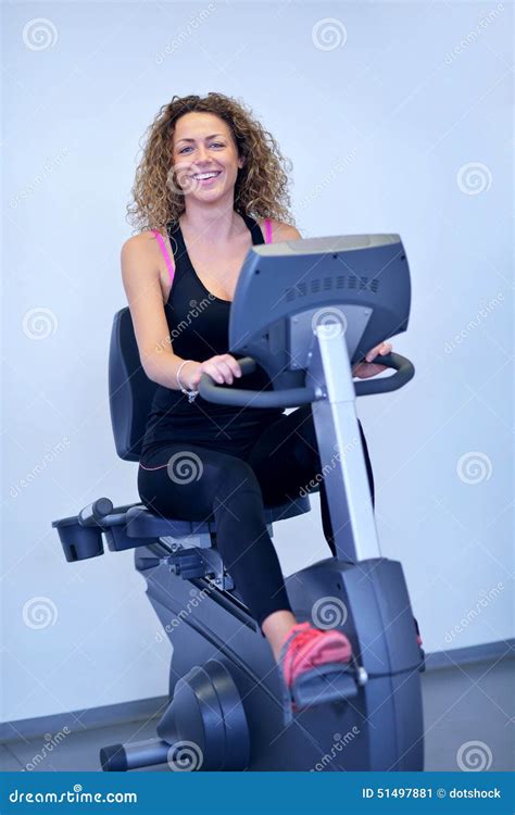 Woman Exercising On Treadmill In Gym Stock Image Image Of Motion