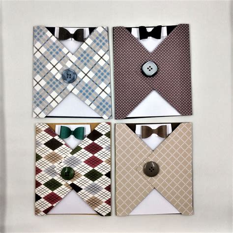 Masculine Greeting Cards Set Of 4 Manly Note Cards For Etsy