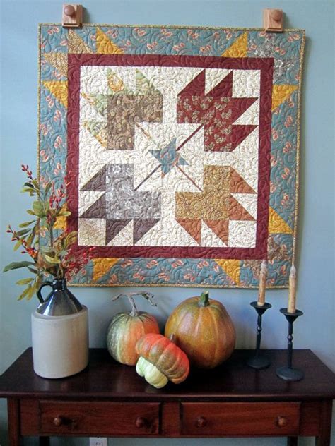 Four Maples Leaves Autumn Quilted Wall Hanging By Quiltedbytommyd 85