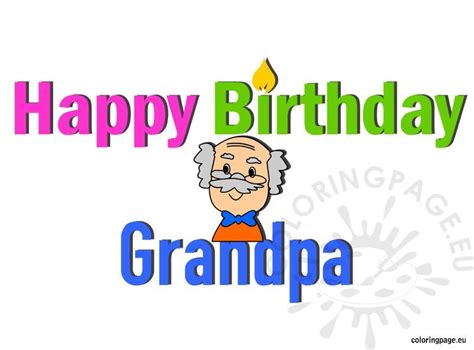 Happy Birthday Grandpa Coloring Page