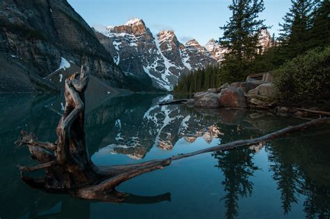 Moraine Lake Banff Canada Mountains Forest 4k Hd Wallpaper