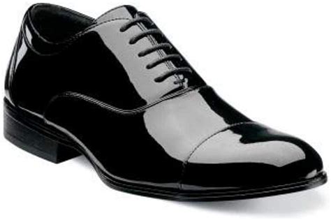 Stacy Adams Mens Gala Black Cap Toe Oxford Leather Tuxedo Dress Shoes
