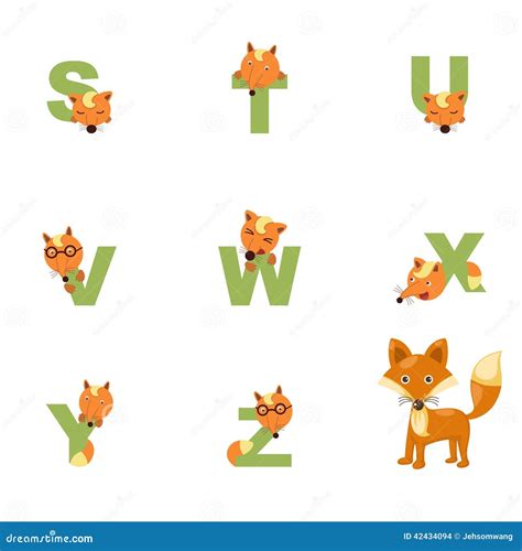 Alphabet S Z Fox Stock Vector Illustration Of Learn 42434094