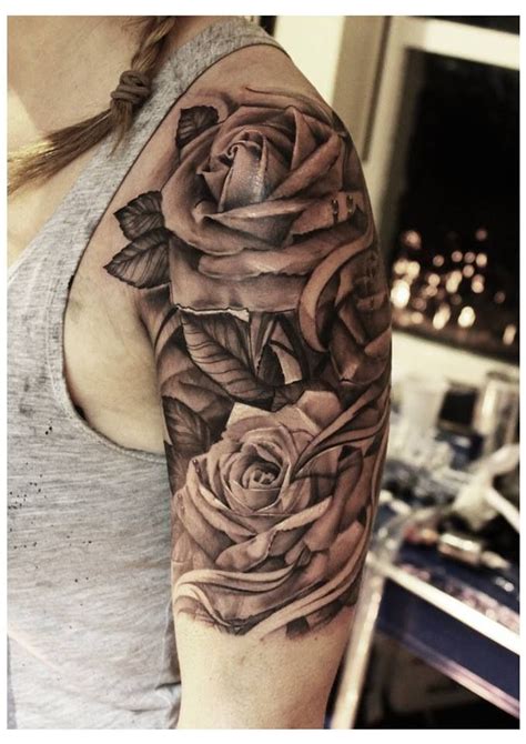Pin Upper Arm Roses Tattoo Tattoo Picture On Pinterest Tattoo Ideas