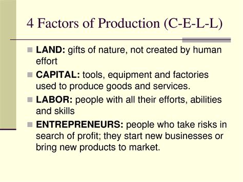 It represents money costs which we want to incur in order to acquire the. Cik Aloi: Factor of production (Week Two)