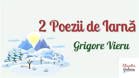 Poezii De Iarn Grigore Vieru Poezii De Iarn Scurte Pentru Copii Vine Iarna Primii Fulgi