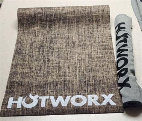 Hotworx Yoga Mat Brown Hemp Fiber X And Anti Slip Grey Towel X Lot Ebay