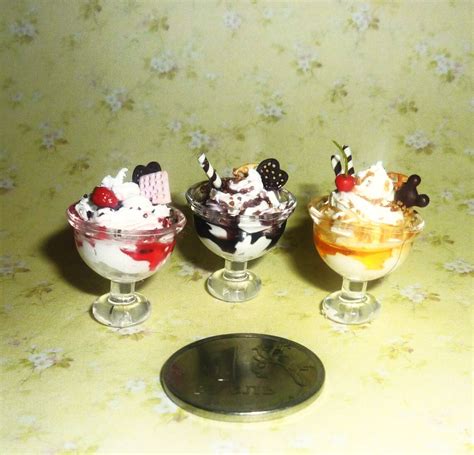 Dollhouse Miniature 3 Pieces 112 Desserts Ice Cream Etsy