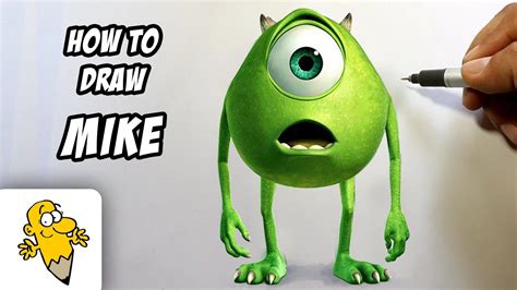 How To Draw Mike Wazowski In 3d Monster University Drawing Tutorial