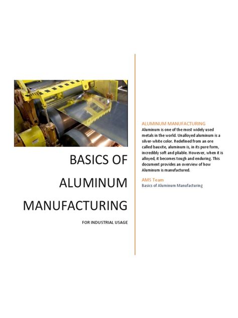 Basics Of Aluminum Manufacturing Pdf Extrusion Rolling Metalworking