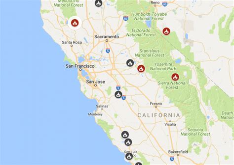 California Wildfires Map Update Holiday West Fire Other