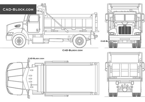 Peterbilt 340 Dump Truck Autocad Blocks