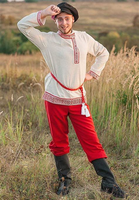 Russian Costume Men National Traditional Wear Dance Costume Handmade National