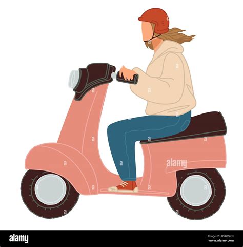 female motor scooter rider cut out stock images and pictures alamy