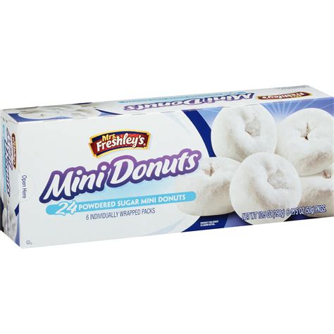 Mrs Freshleys Powdered Sugar Mini Donuts 6 4 Ct Packs La Comprita