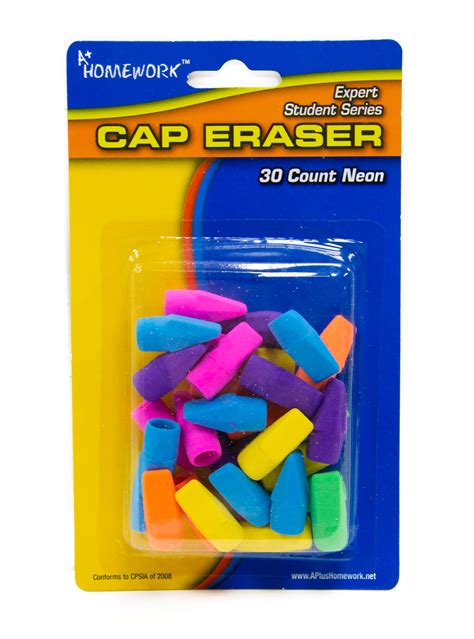 Wholesale Assorted Colors Eraser Cap 30 Pack Sku 1882636 Dollardays