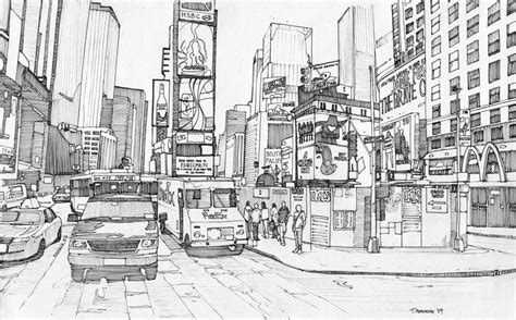 Times Square, New York 1 by Edgeman13 on deviantART | City drawing, New