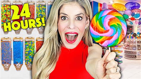Sneaking Into A Giant Candy Store For 24 Hours Rebecca Zamolo Youtube