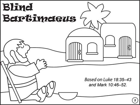 Coloring Bartimaeus Blind Jesus Heals Pages Man Bible Sheets Activities His Supercoloring School