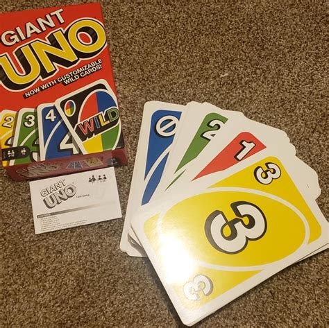 In Stock Giant Uno Card Game Mattel New Sealed 108 Huge Jumbo Cards Spiele En7039643