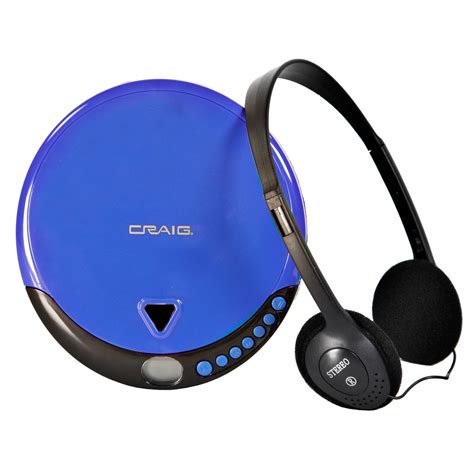 Craig Cd2808 Bl Personal Cd Player With Headphones In Blue And Black