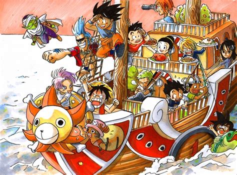 Doragon bōru) is a japanese media franchise created by akira toriyama in 1984. Dragon Ball and One Piece - Anime Multiverse Fan Art (32915663) - Fanpop