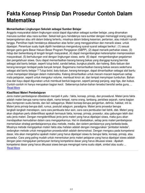 Sistem persamaan linear dua variabel. Fakta Konsep Prinsip Dan Prosedur Contoh Dalam Matematika