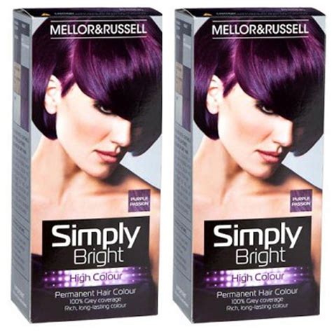 2 X Simply Bright Purple Passion High Colour Permanent Hair Dye Light