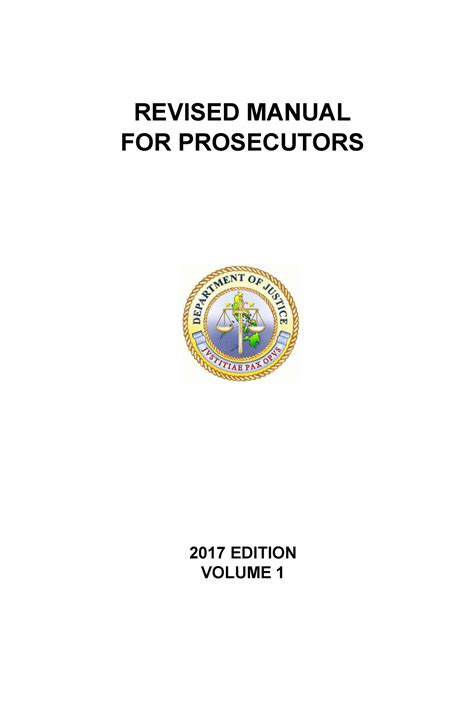 2017 Revised Manual Of Prosecutors Vol 1 Revised Manual For