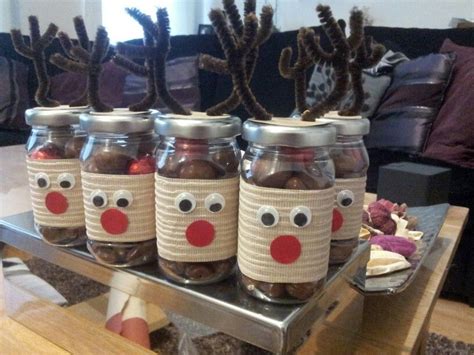 Christmas Reindeer Noses And Poo Mini Jars Ts With Pipecleaners