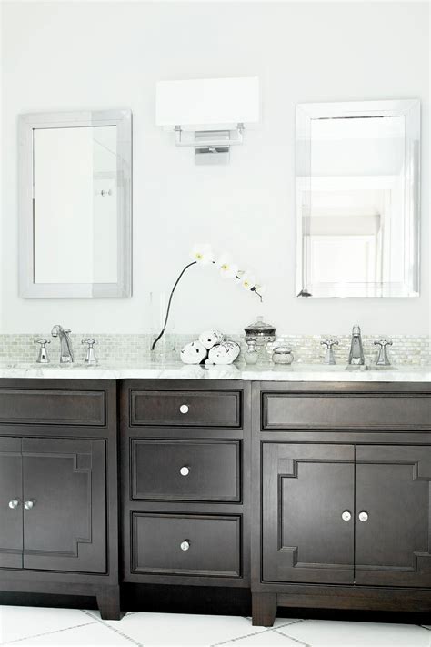 Dark Wood Vanity In Transitional White Bathroom Hgtv