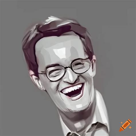 Illustration Of Chandler Bing Smiling
