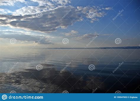 Relaxing Seascape With Wide Horizon Of The Sky And The Sea Stock Image